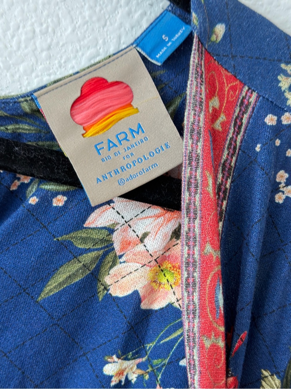FARM Rio Navy Floral Romper with Pink & Cream Blooms - Picture 4 of 4